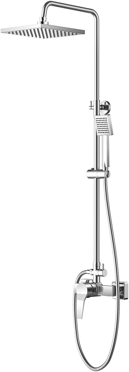 Duschset mit Armatur, Duschsystem mit Einhebelmischer Duscharmatur,Verstellbare Duschstange und Ecki
