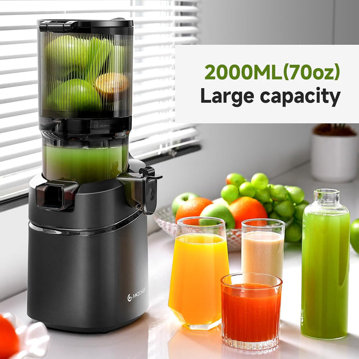 AMZCHEF 250W Automatischer All-In-One Entsafter, 145MM Öffnung und 1,8L entsafter für Gemüse und Obs