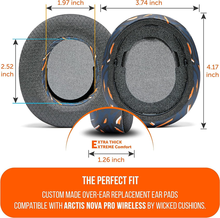 WC Freeze Nova Pro Wireless – Hybrid-Gewebe-Kühlgel-Ersatz-Ohrpolster für Steelseries Arctis Nova Pr