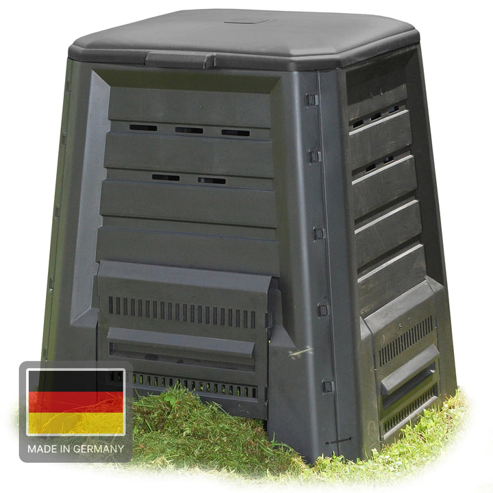 NYVI Gartenkomposter NYVIGreen 87x75x75 cm Anthrazit - 340 Liter - Thermokomposter aus wetterfestem