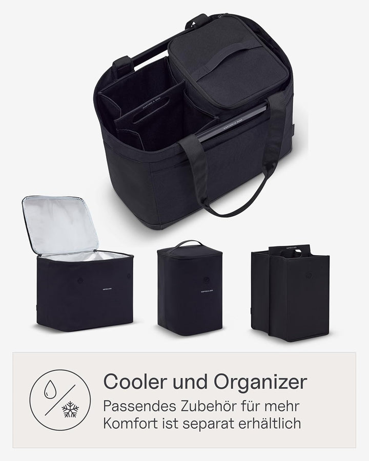 Kapten & Son Vaasa Einkaufskorb faltbar Schwarz 25 L | Korb Schwarz stabil | Inklusive Einkaufswagen