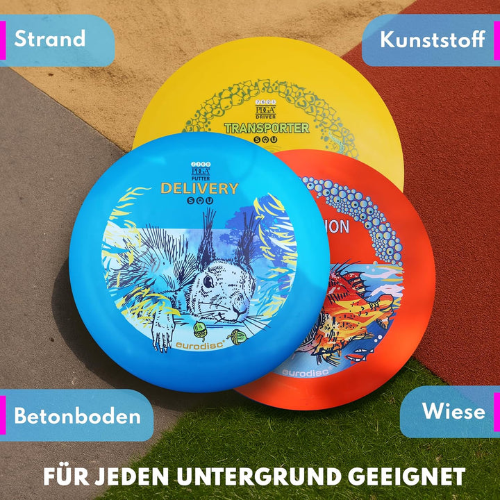 eurodisc Disc-Golf Einsteiger Starter Set, PDGA Approved, Putter Midrange Driver Disc, Einsteiger St