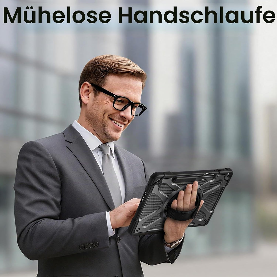 Fintie Hülle für Microsoft Surface Pro 12 Zoll 1. Edition (2025), 360° Drehbare Ständer und Handgurt