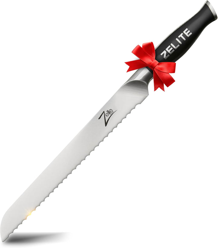 Zelite Brotmesser mit Wellenschliff, 25,4 cm Koch Messer, Deutsches Edelstahl-Küchenmesser Scharf, K