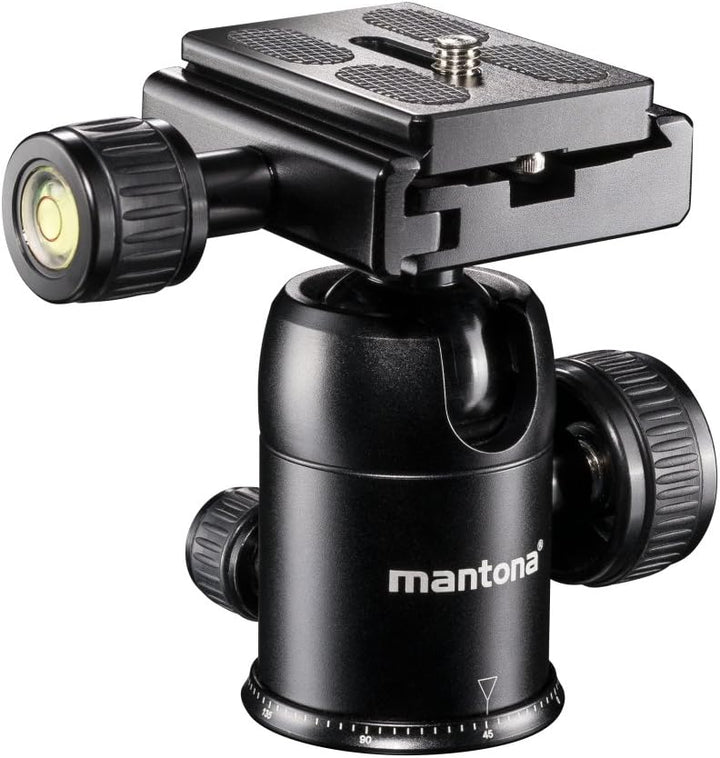 Mantona DSLM Reisestativ Travel - 350 x 90 x 90 mm/max. Traglast ca. 5 kg - mit Kugelkopf, Panoramas