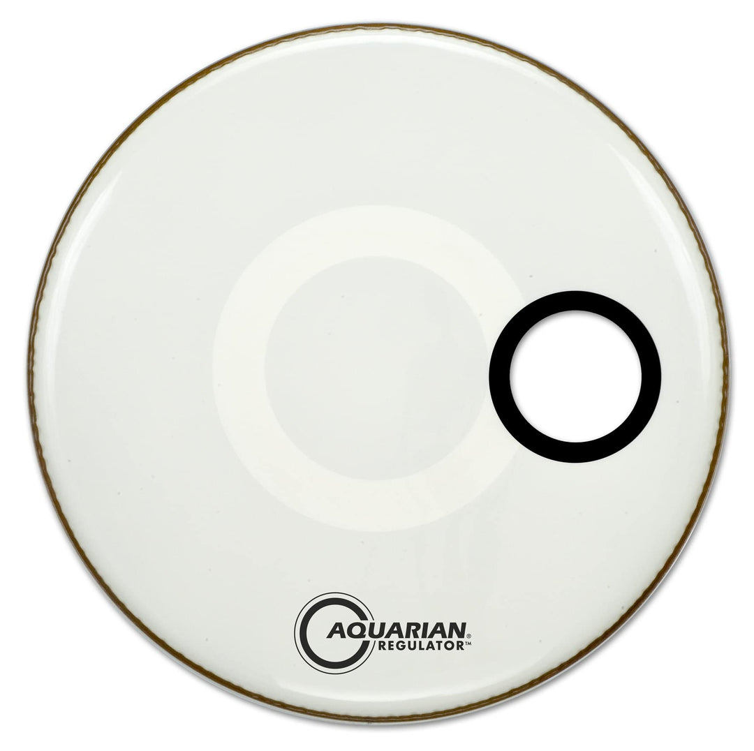 Aquarian Regulator 20-inch Small Port Hole Bass Drum Head - White RSM20WH 20 Inch Bass Weiss, 20 Inc