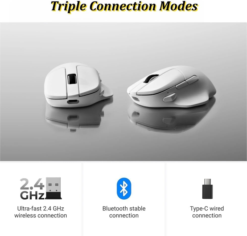 Keychron M7 8K Kabellose Gaming Maus – PixArt 3950 Sensor, 30000 DPI, 2.4G/Bluetooth/USB-C, 63g Ultr