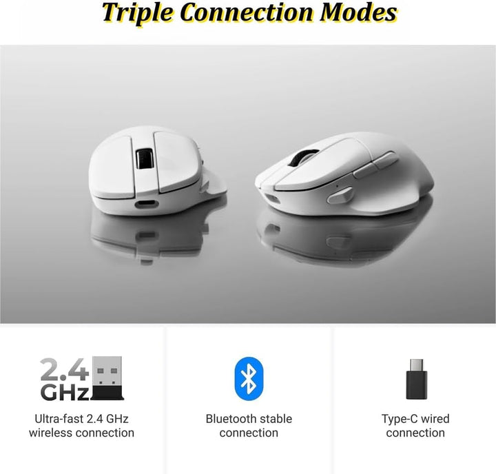 Keychron M7 8K Kabellose Gaming Maus – PixArt 3950 Sensor, 30000 DPI, 2.4G/Bluetooth/USB-C, 63g Ultr