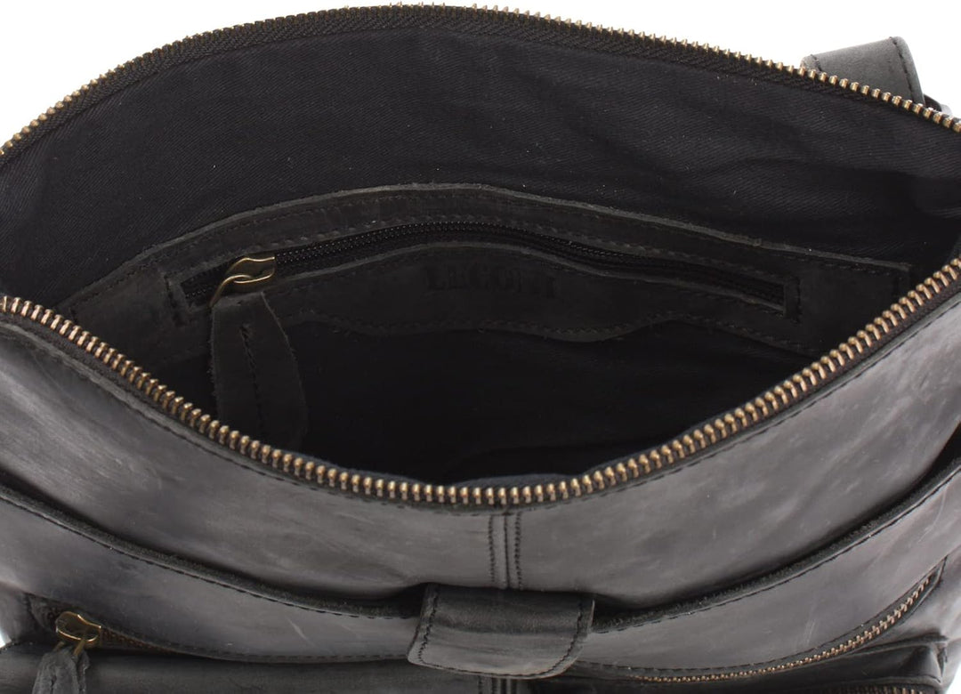 LECONI Umhängetasche Rinds-Leder kleine Schultertasche Damen + Herren Vintage-Look Schultertasche Le