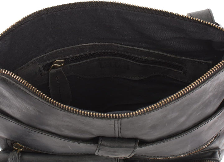 LECONI Umhängetasche Rinds-Leder kleine Schultertasche Damen + Herren Vintage-Look Schultertasche Le