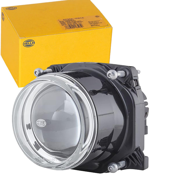 HELLA - DE/FF/Halogen-Hauptscheinwerfer - 90mm Performance - 12V - rund - Einbau - gehärtete Streusc