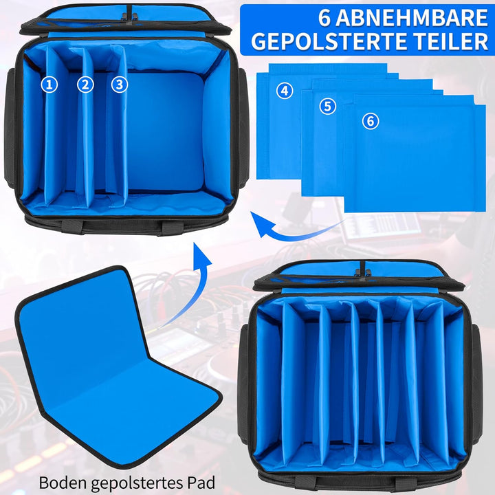 DJ Tasche, 1680D Nylon DJ Gigbag mit Abnehmbaren Trennwänden und Boden, DJ Kabel Organizer Tasche fü