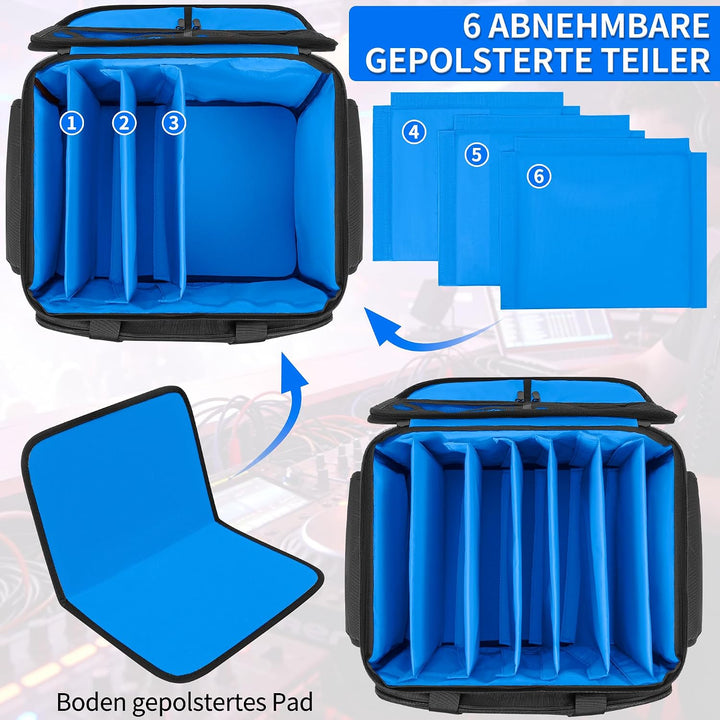 DJ Tasche, 1680D Nylon DJ Gigbag mit Abnehmbaren Trennwänden und Boden, DJ Kabel Organizer Tasche fü