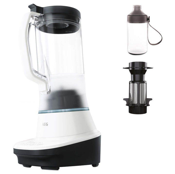 AEG TB7-1-4CW Standmixer (3 Stufen, 3 Rezeptprogramme, Pulsfunktion, Inkl. Zubehör, 10°-Neigung, Tou