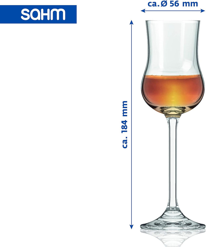 Sahm Grappagläser 6er Set - 85 ml Grappa Gläser - Spülmaschinengeeignet - Langlebige Grappagläser mi