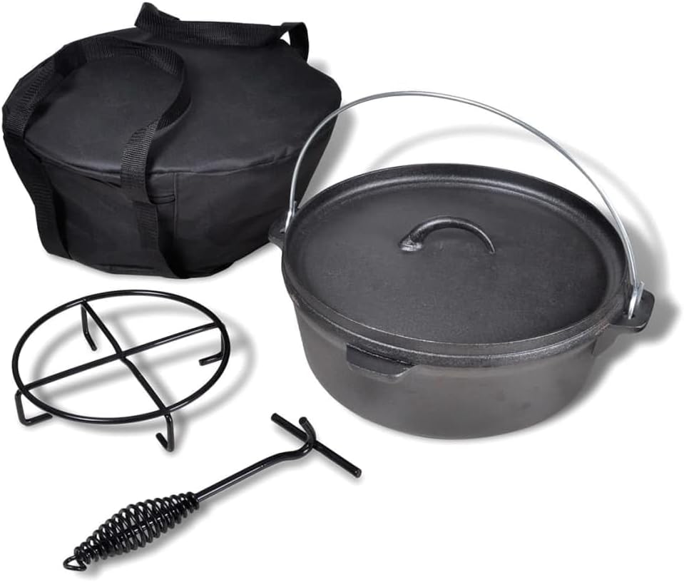 Dutch Oven Feuertopf Bräter Schmortopf 5,6 L inkl. Zubehör 5.6 l, 5.6 l