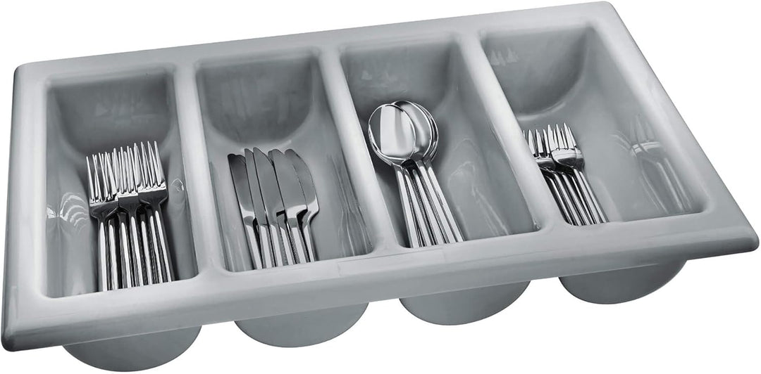 GRÄWE Besteckkasten mit Deckel, leer - Bestecklade mit 4 Fächern, Gastronorm Grösse 1/1, gross, stap