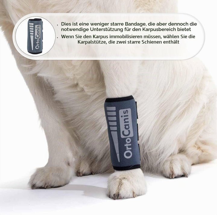 Ortocanis - Karpalgelenkbandage für Hunde mit Arthrose, Bänder- oder Sehnenverletzungen, Grösse S, G