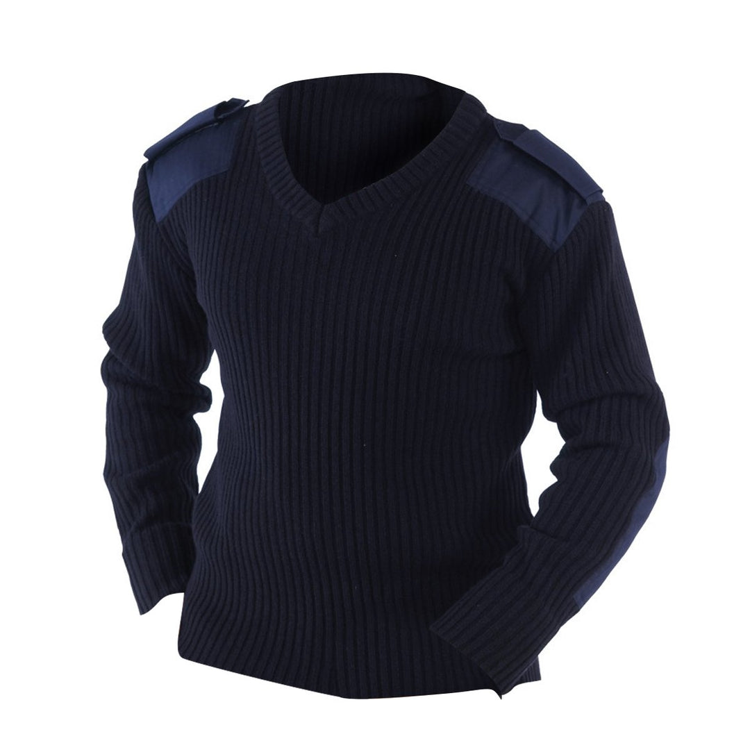 Yoko Herren NATO Security Sweater mit V-Ausschnitt (XL) (Marineblau)