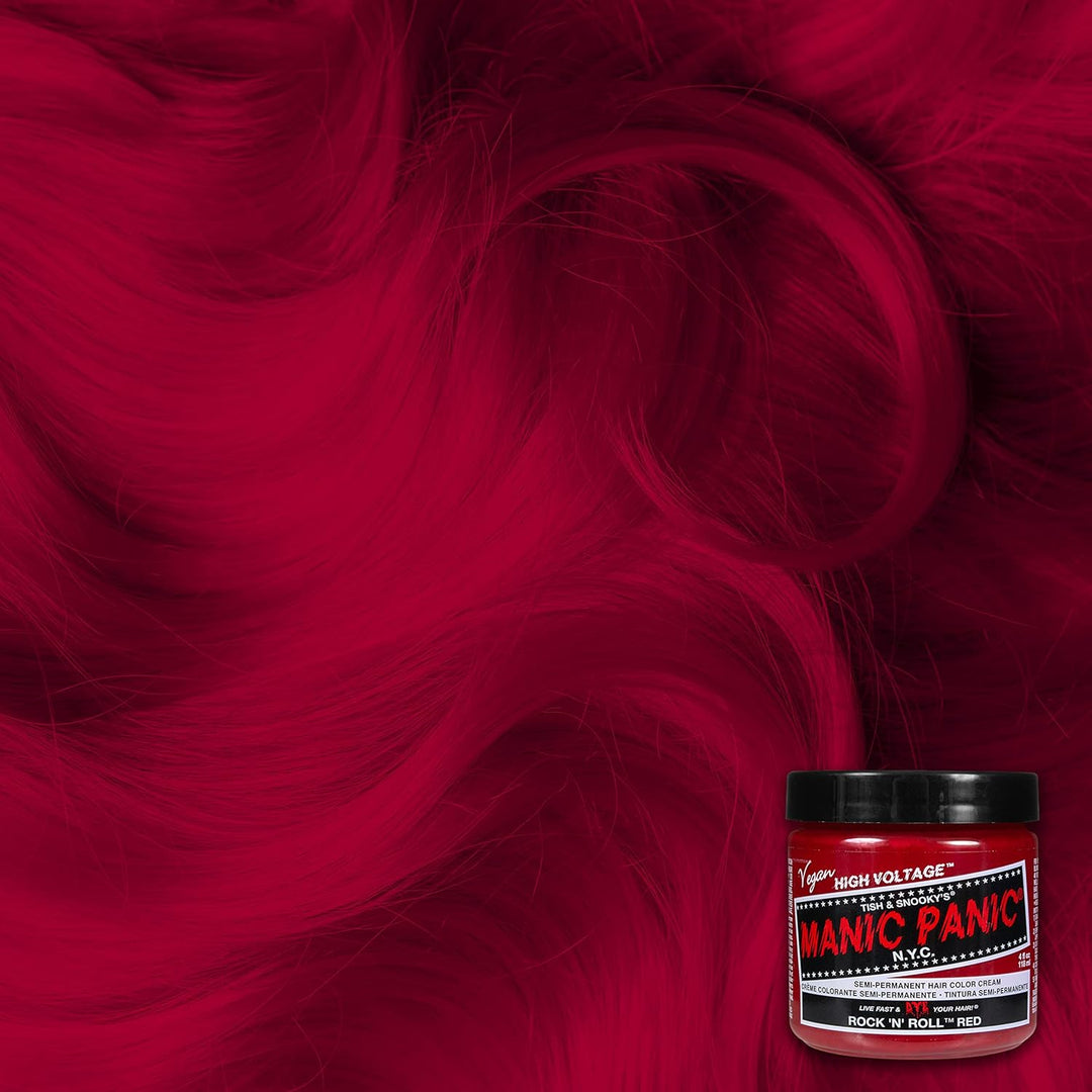 Manic Panic Rock'N'Roll Red Classic Creme, Vegan, Cruelty Free, Semi Permanent Hair Dye 3 x 118ml Ro