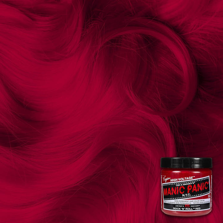 Manic Panic Rock'N'Roll Red Classic Creme, Vegan, Cruelty Free, Semi Permanent Hair Dye 3 x 118ml Ro