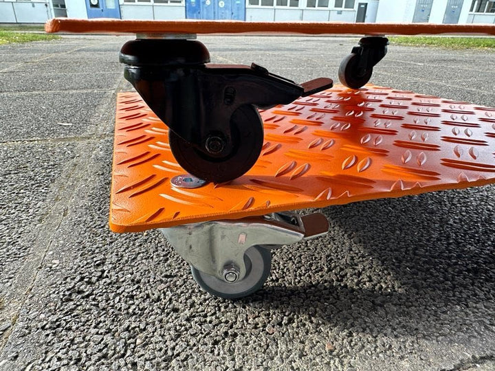 Pflanzenroller eckig orange Ral2000 200kg oder 400kg Blumenroller Untersetzer Alu Riffel mit Auswahl