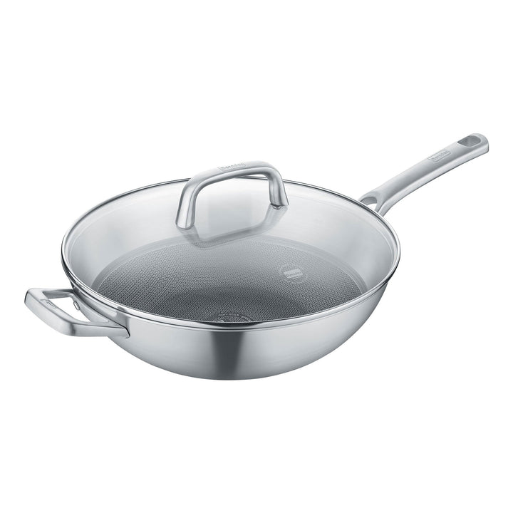 Berndes Wok Tricion Resist 32 cm, Wokpfanne mit Deckel 5,7 l Volumen, für alle Herdarten inkl. Induk