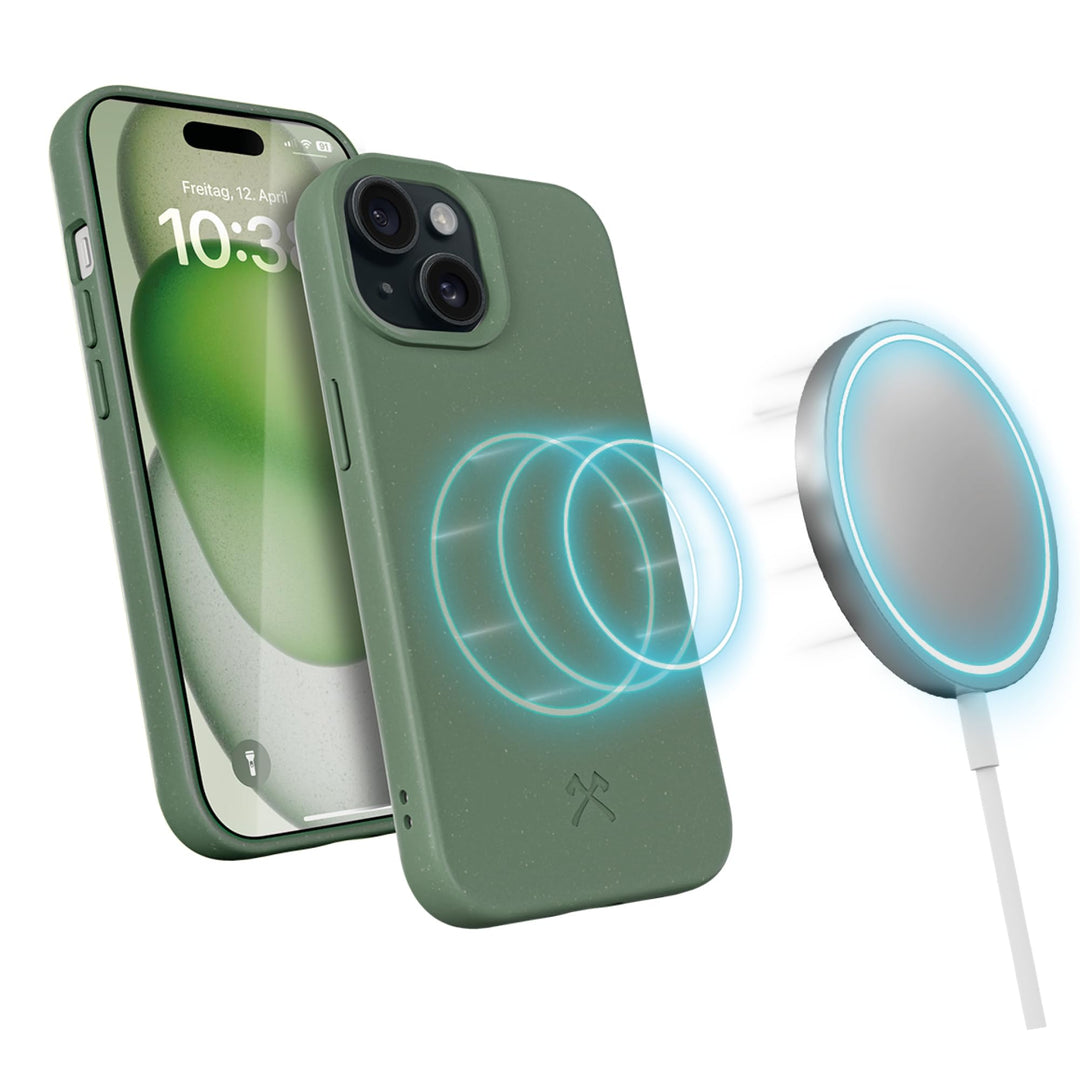 Woodcessories - BioCase, Magnetische Handyhülle für iPhone 15 Plus kompatibel mit MagSafe, Hülle mit