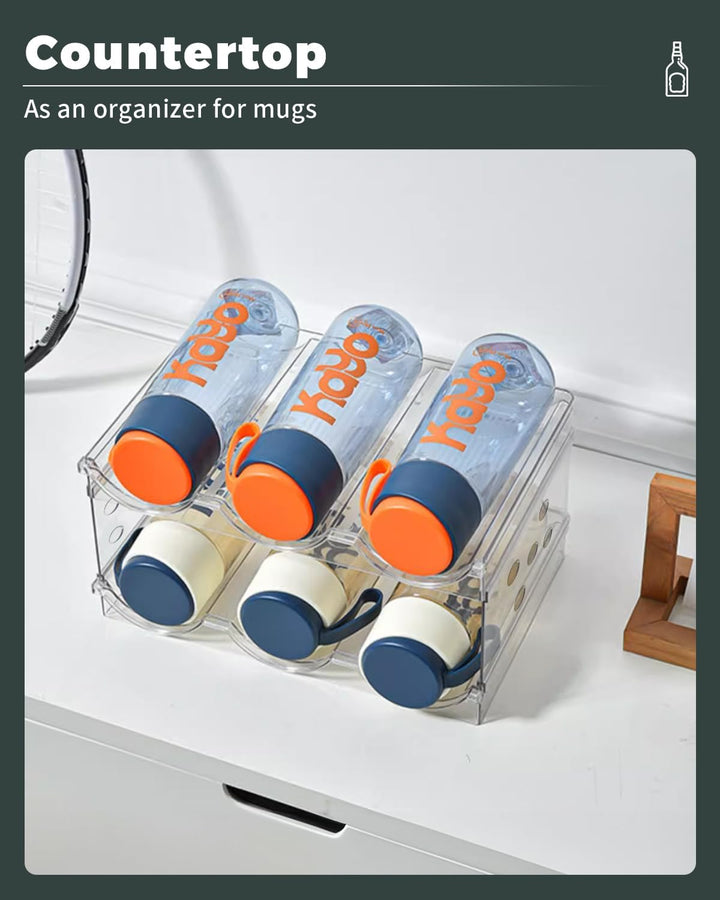 Flaschenhalter Kühlschrank Stapelbar 8 Flaschen - Effizienter Flaschen Organizer für Kühlschrank und