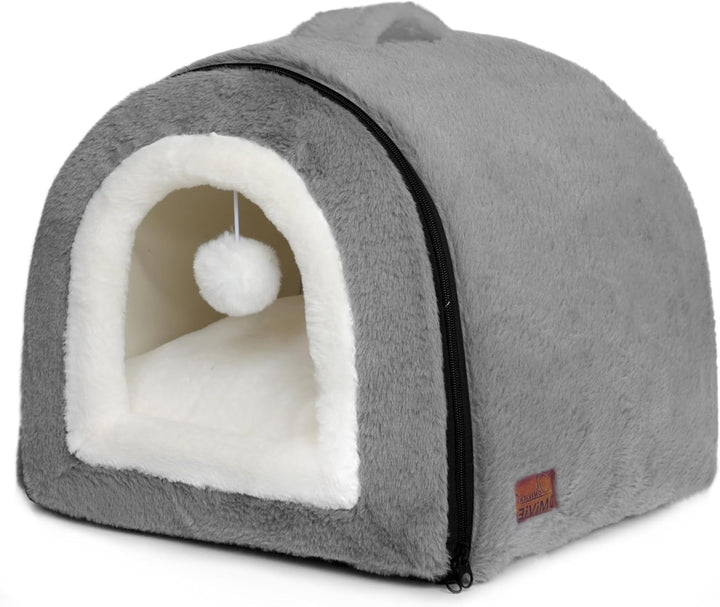 Katzenbett für Hauskatzen, faltbare Katzenhöhle, rutschfeste und wasserabweisende Unterseite, Katzen