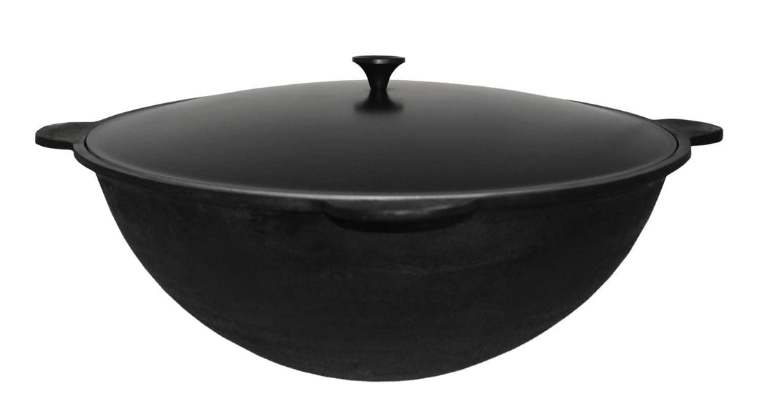 Kasan Gusseisen 16 Liter Original Usbekischer Kazan INNEN GLATT GESCHLIFFEN Asien Wok Dutch Oven