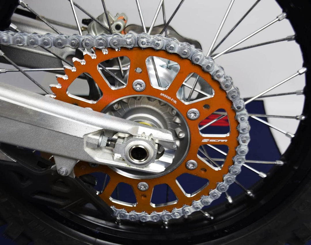 SCAR Aluminium Kettenrad kompatibel mit KTM SX/SXF/EXC/EXCF 125 150 250 300 350 450 500 93-23, Orang