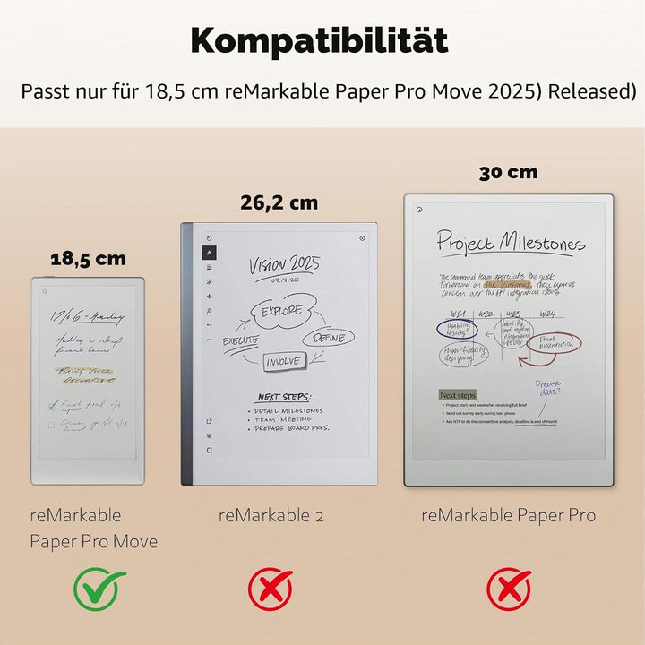 Fintie Hülle für Remarkable Paper Pro Move 7.3" 2025 mit Stifthalter, Hochwertiges PU-Material Leich