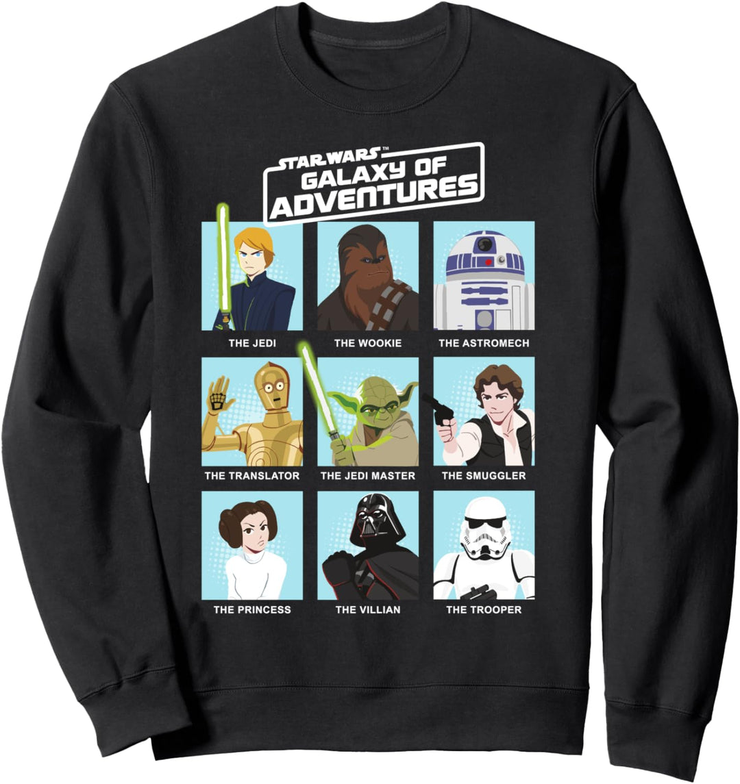 Star Wars Galaxy Of Adventures Group Shot Panels Sweatshirt