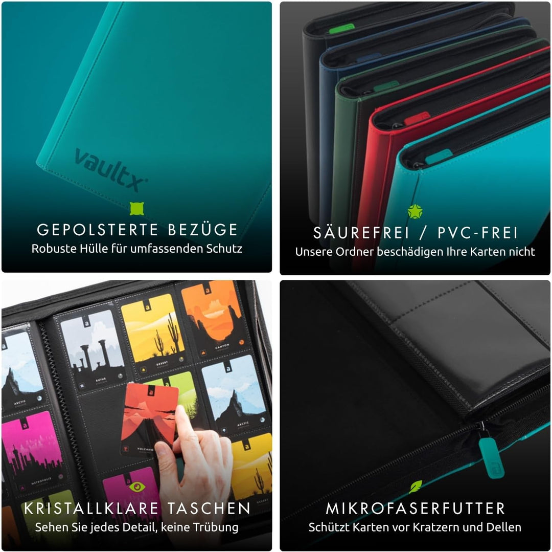 Vault X Premium eXo-Tec Zip Heftmappe - 9 Fächer Sammelkarten Trading Cards Mappe - 360 Fächer mit S