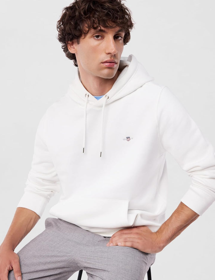 GANT Herren Reg Shield Hoodie Kapuzenpullover XXS Eggshell, XXS Eggshell