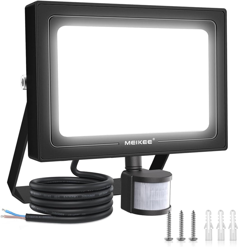 MEIKEE 30W LED Strahler mit Bewegungsmelder 2800LM 6500K Superhell LED Fluter mit Sensor IP66 Wasser
