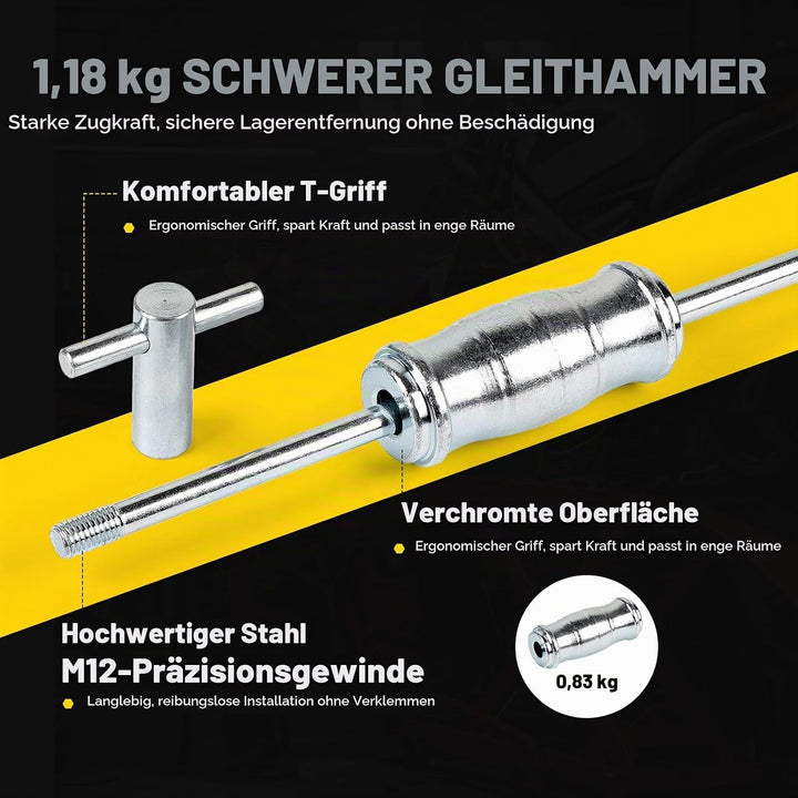 12 TLG Innenlager Abzieher 8–32 mm Kugellagerabzieher Set Motorrad, 12 Tlg