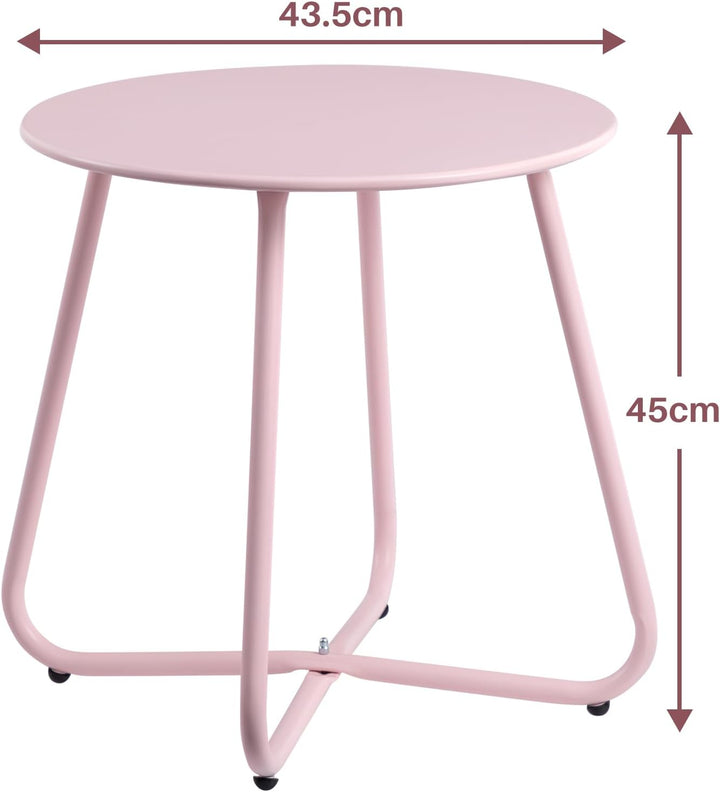 HollyHOME Beistelltisch Outdoor Balkontisch, Runder Gartentisch Kleiner Beistelltisch Kaffeetische N
