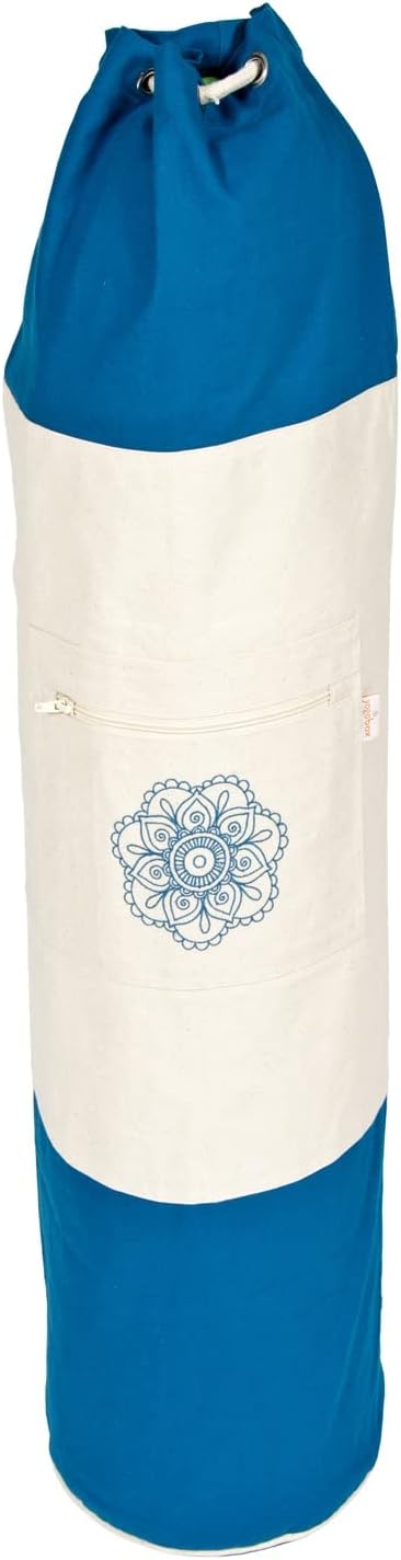 Yogabox Yogatasche Surya Bag 2 farbig für Schurwollmatten Petrol / Natur 100 cm, Petrol / Natur 100