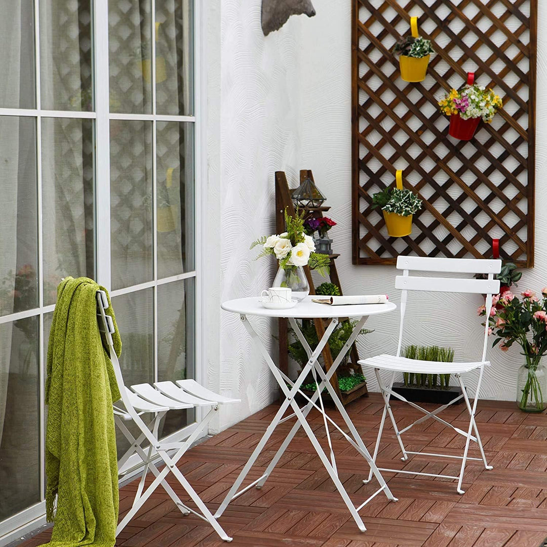 Grand patio Bistro Set 3 Stück, Gartenmöbel Set, Sitzgruppe 2 Stühle und 1 Tisch, Premium Stahl, Kla