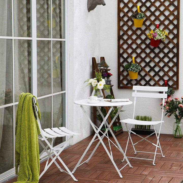 Grand patio Bistro Set 3 Stück, Gartenmöbel Set, Sitzgruppe 2 Stühle und 1 Tisch, Premium Stahl, Kla