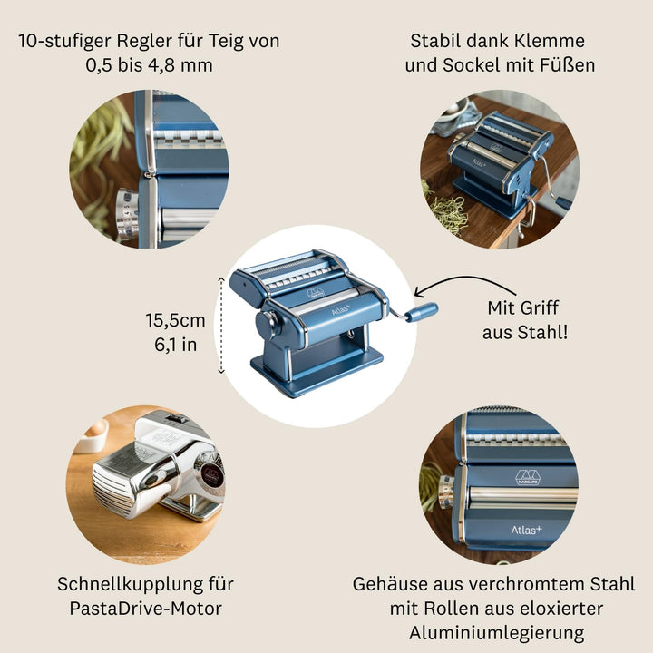 MARCATO Nudelmaschine Atlas+ Pulverblau Powder Blue, Powder Blue