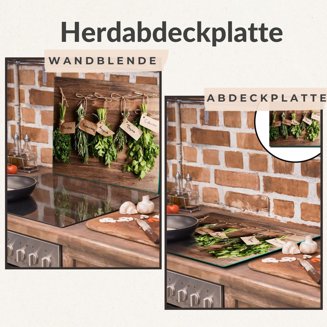 TMK ArtDeko Herdabdeckplatte 1 Teilig 60x52 cm - Spritzschutz Herdabdeckung – Herdschutz aus Sicherh