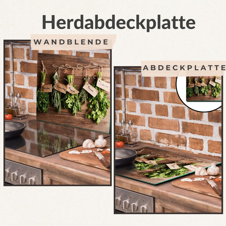 TMK ArtDeko Herdabdeckplatte 1 Teilig 60x52 cm - Spritzschutz Herdabdeckung – Herdschutz aus Sicherh