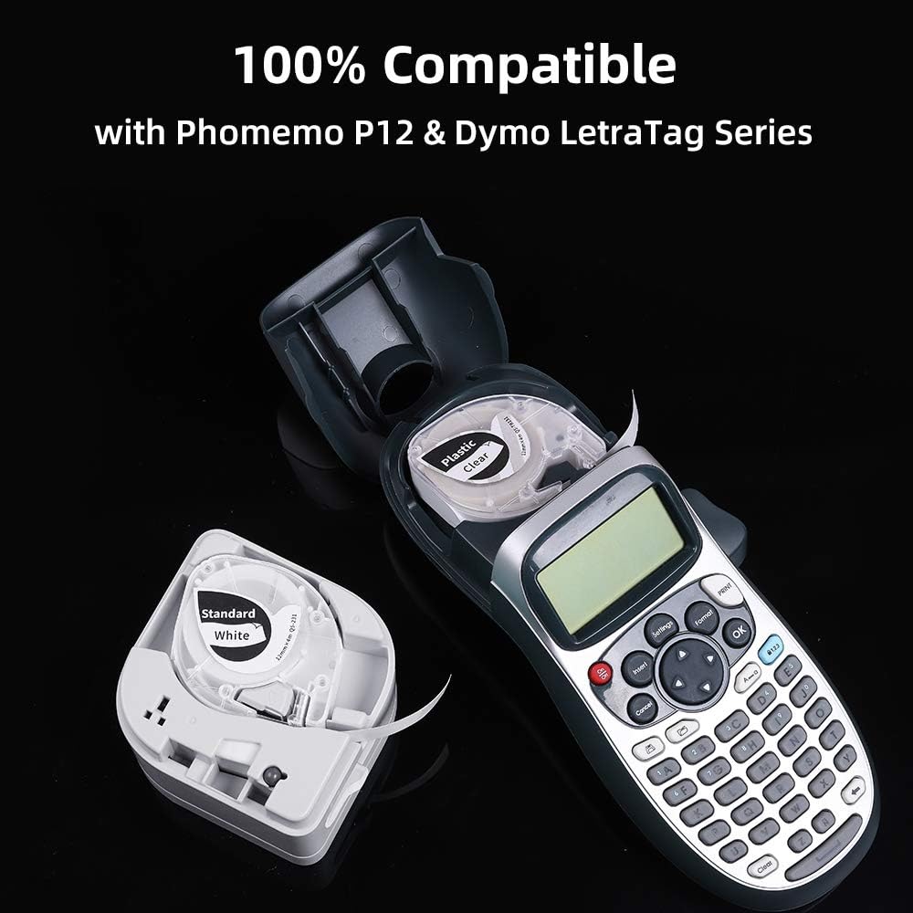 10x Phomemo P12&P12-Pro Etikettenband Original 12mm x 4m Satinband/Eisen auf Etiketten/Plastiketiket