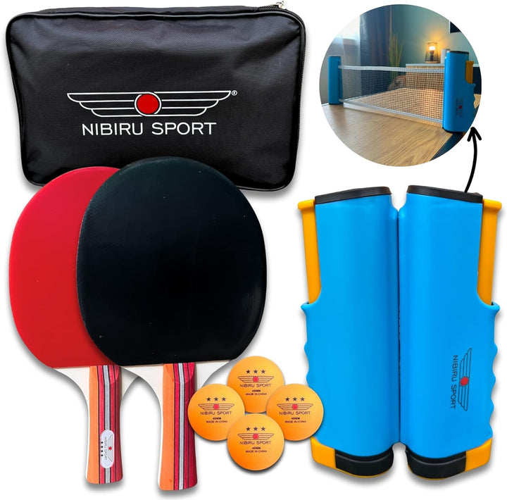 Tischtennisset mit Netz für jeden Tisch [Ideal für 2 Spieler] Tischtennis Set bestehend aus 2 Tischt
