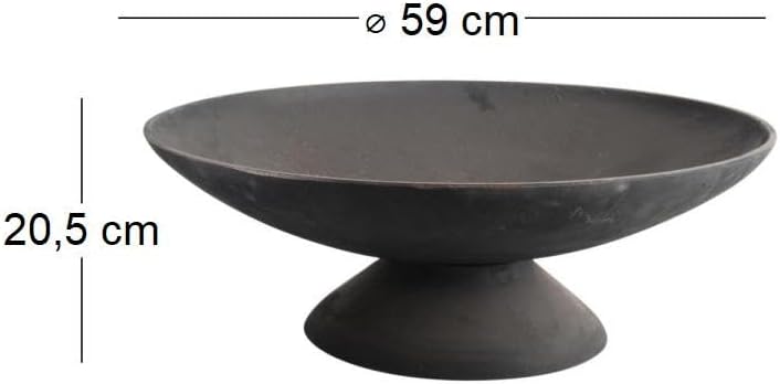 Esschert Design Gusseiserne Feuerschale niedrig L, schwarz, 59x59x20.5 cm, FF44 59 x 59 x 20.5 cm, 5