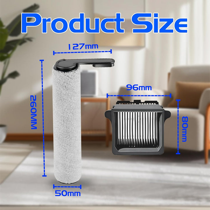 Ersatzteile für Tineco Floor One S7 Pro / S6: 2 Walzenbürsten + 3 HEPA-Filter + 1 Reinigungsbürste -