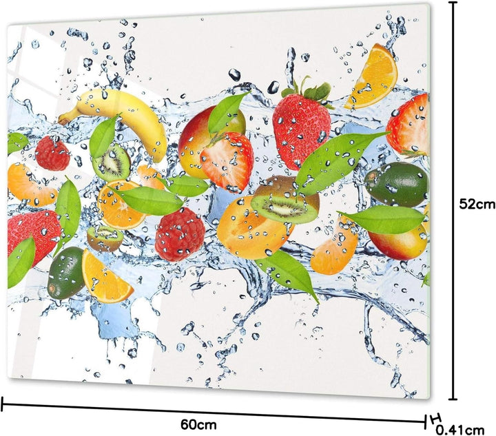 Küchenbrett aus Hartglas und Induktionskochplattenabdeckung – Schneideplatten SINGLE mit 60 x 52 cm